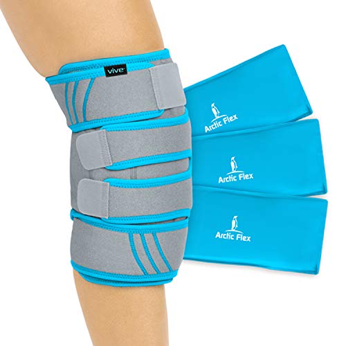 Vive Knee Ice Pack Wrap - Cold / Hot Gel Compression Brace - Heat...