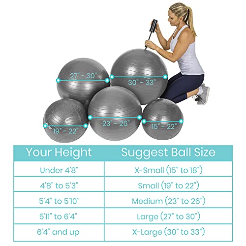 Vive Yoga Ball - Balance Desk Chair for Fitness, Exercise, Birthi...