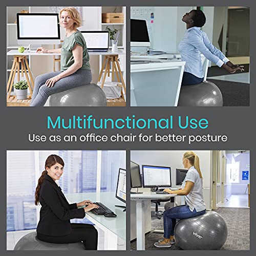 Vive Yoga Ball - Balance Desk Chair for Fitness, Exercise, Birthi...