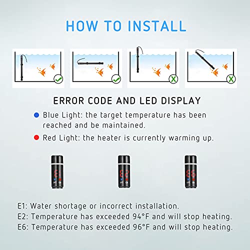 VIVOSUN 500W Aquarium Heater Submersible Titanium Fish Tank Heate...