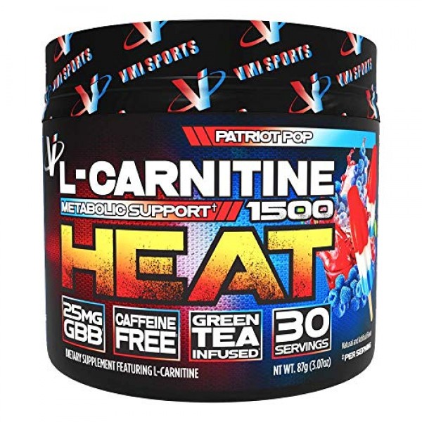 VMI Sports L-Carnitine 1500 Heat Powder, Extreme Fat Burner Pre W...