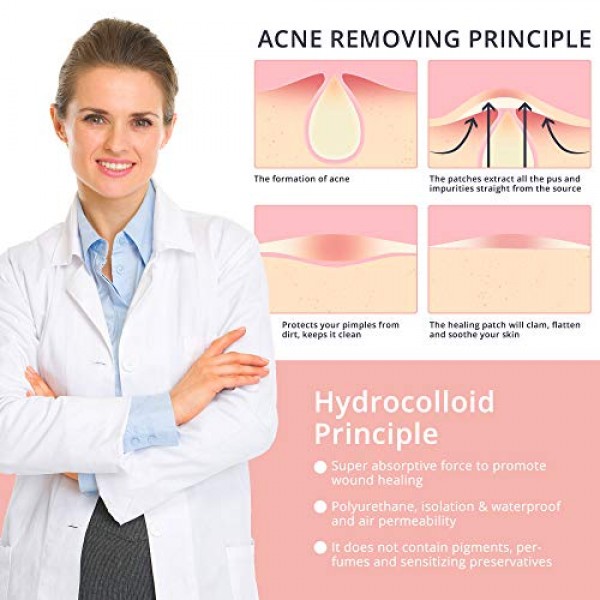 Acne Pimple Healing Patch 72 dots-Absorbing Hydrocolloid Spot Dot...
