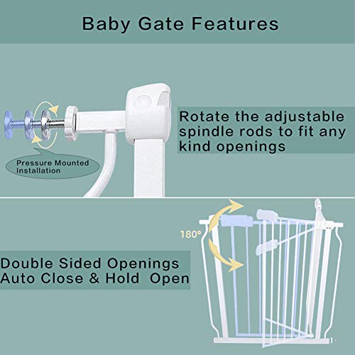 Vothco Extra Wide Baby Gate 67 Inch to 71.5 Inch Wide Pressure Ch...