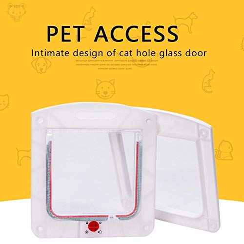 WAGA 4 Way Locking Large Cat Door for Interior Exterior Doors Wea...