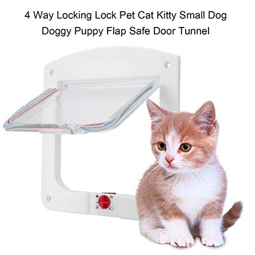 WAGA 4 Way Locking Large Cat Door for Interior Exterior Doors Wea...