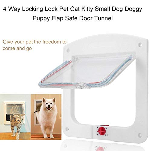 WAGA 4 Way Locking Large Cat Door for Interior Exterior Doors Wea...