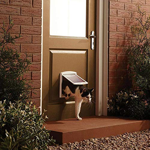 WAGA 4 Way Locking Large Cat Door for Interior Exterior Doors Wea...