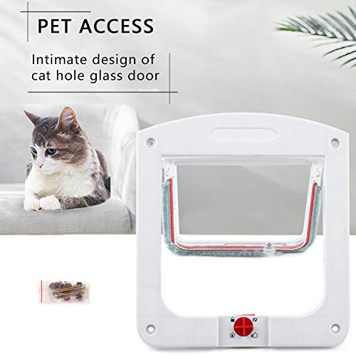 WAGA 4 Way Locking Large Cat Door for Interior Exterior Doors Wea...