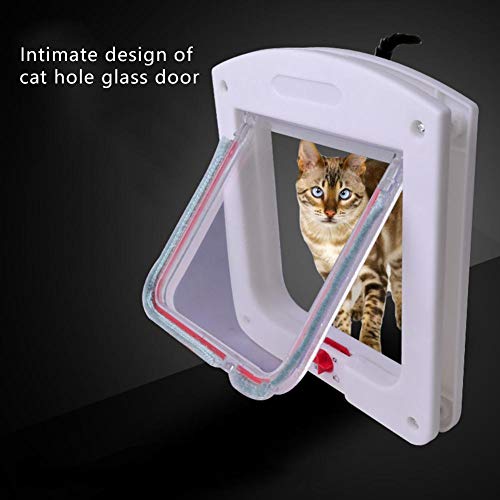 WAGA 4 Way Locking Large Cat Door for Interior Exterior Doors Wea...