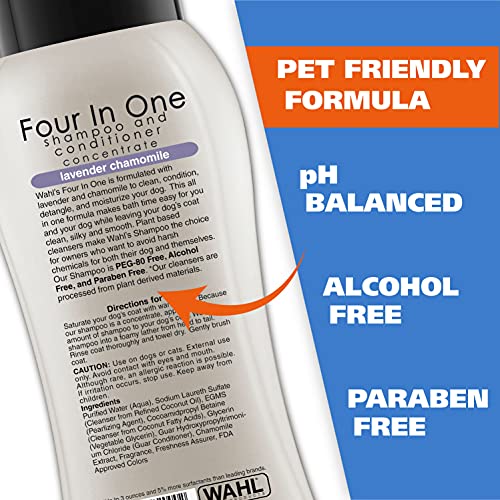Wahl 4-in-1 Calming Pet Shampoo – Cleans, Conditions, Detangles, ...