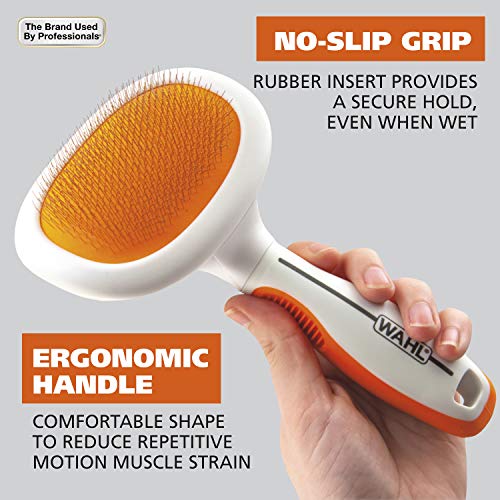 WAHL Premium Large Pet Slicker Brush with Ergronomic Rubber Grips...