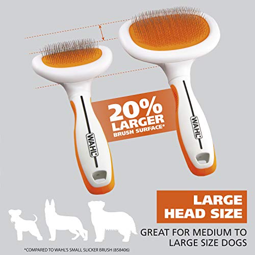 WAHL Premium Large Pet Slicker Brush with Ergronomic Rubber Grips...