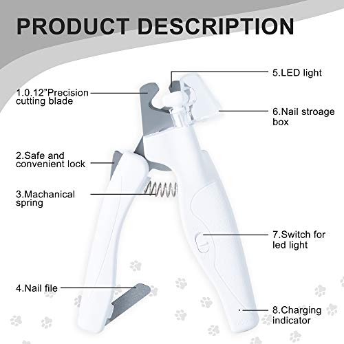 Walspir Dog Nail Clippers for Small Medium Large Dogs and Cats, D...