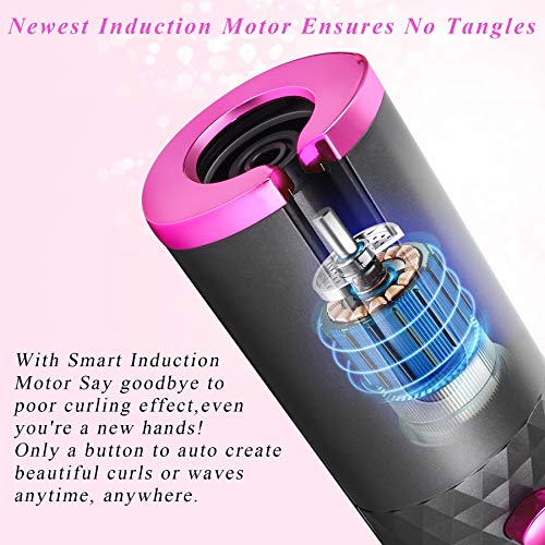 Hair Curler, Wireless Automatic Curling Iron Portable Ceramic Bar...