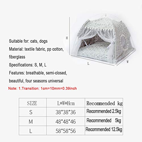 WANK Pet Teepee House for Puppy Kitten Portable Small Dog Tents K...