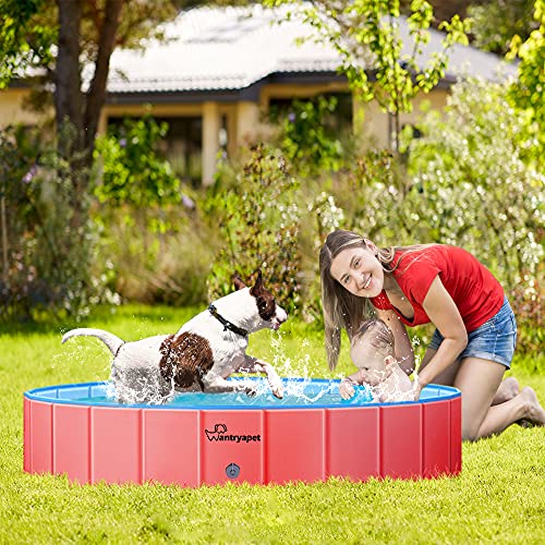 WANTRYAPET Foldable Dog Pet Bath Pool, 47.3 Diameter Large Coll...
