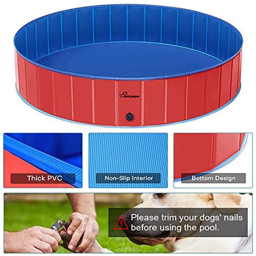 WANTRYAPET Foldable Dog Pet Bath Pool, 47.3 Diameter Large Coll...