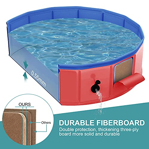 WANTRYAPET Foldable Dog Pet Bath Pool, 47.3 Diameter Large Coll...