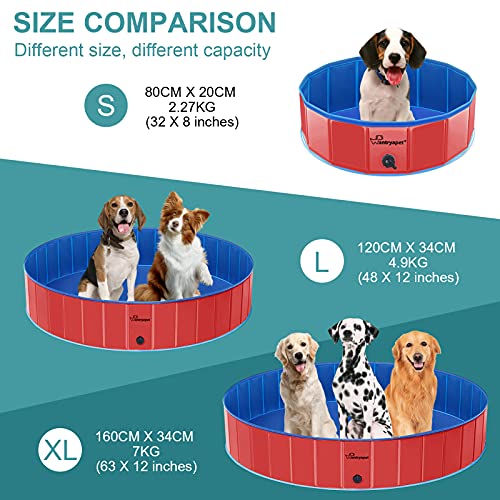 WANTRYAPET Foldable Dog Pet Bath Pool, 47.3 Diameter Large Coll...