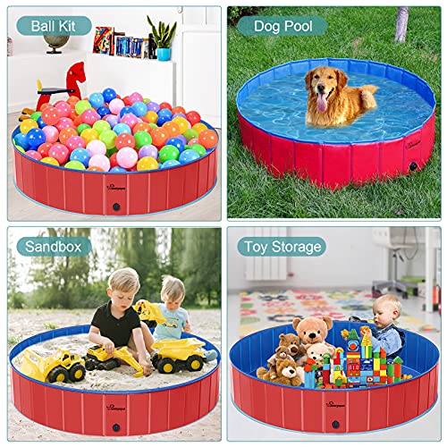 WANTRYAPET Foldable Dog Pet Bath Pool, 47.3 Diameter Large Coll...