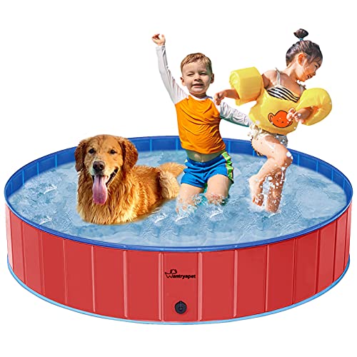 WANTRYAPET Foldable Dog Pet Bath Pool, 47.3 Diameter Large Coll...