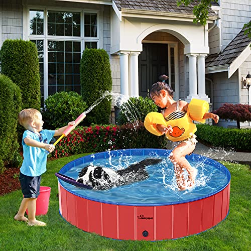 WANTRYAPET Foldable Dog Pet Bath Pool, 47.3 Diameter Large Coll...