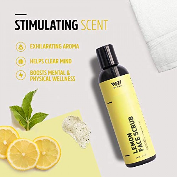 Lemon Face Scrub, Face Exfoliator with Lemon Essential Oil and Jo...