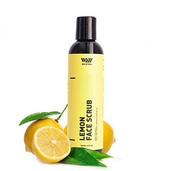 Lemon Face Scrub, Face Exfoliator with Lemon Essential Oil and Jo...