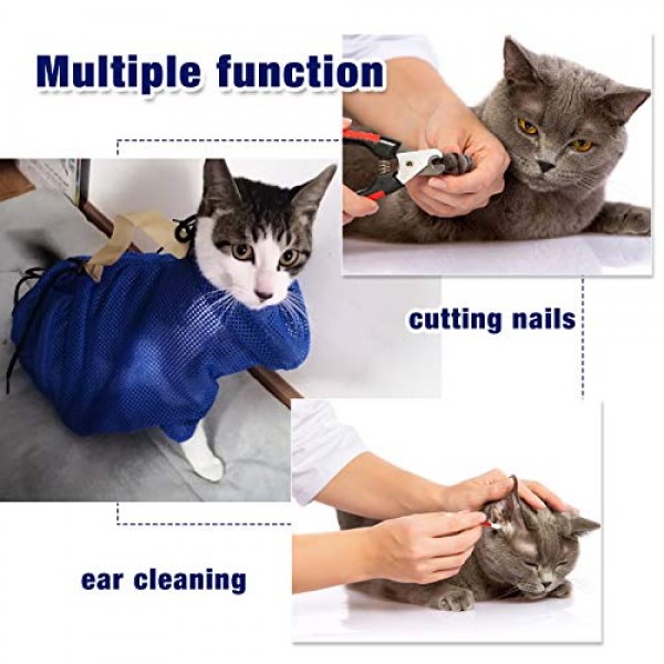 2 Pieces Cat Grooming Washer Mesh Bag Cat Muzzles Breathable Mesh...