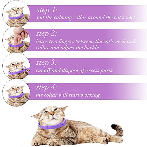 Weewooday 3 Pieces Cat Adjustable Calming Collar, Reduce Anxiety ...