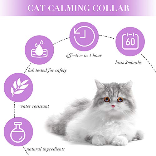 Weewooday 3 Pieces Cat Adjustable Calming Collar, Reduce Anxiety ...