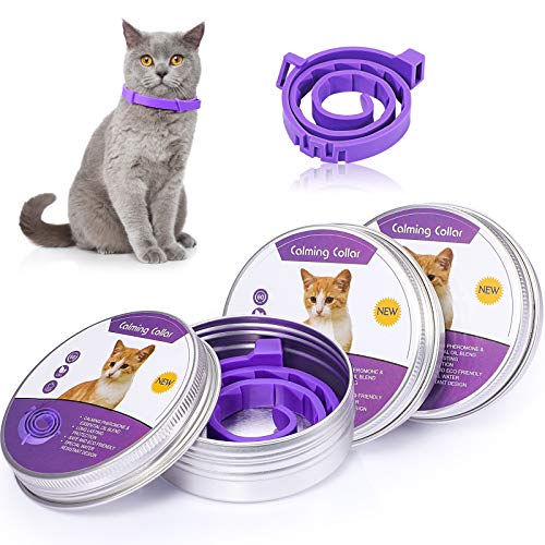 Weewooday 3 Pieces Cat Adjustable Calming Collar, Reduce Anxiety ...
