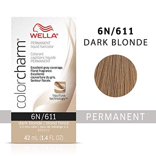 WELLA Color Charm Permanent Liquid Hair Color, 6N Dark Blonde