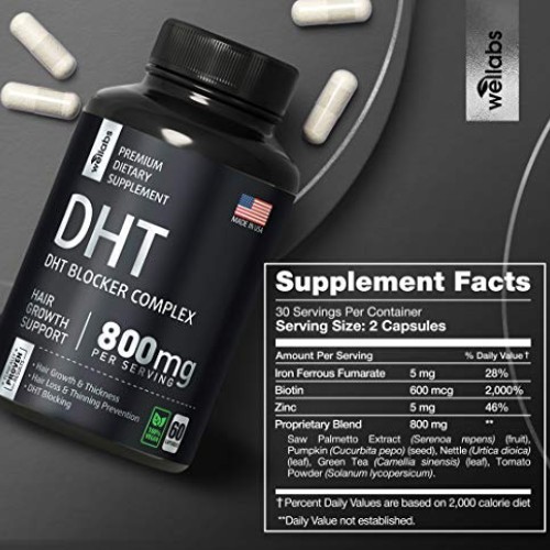 DHT Blocker Hair Growth Supplement - Made in USA - For Men & Wome...