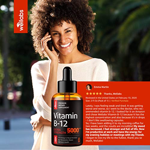 Vitamin B12 Sublingual - Organic B12 Vitamin 5000 MCG - Made in T...