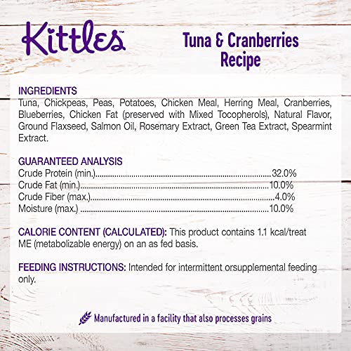 Wellness Kittles Crunchy Natural Grain Free Cat Treats, Tuna & Cr...