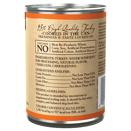 Wellness Natural Pet Food 95% Turkey Grain-Free Canned Dog Food, ...