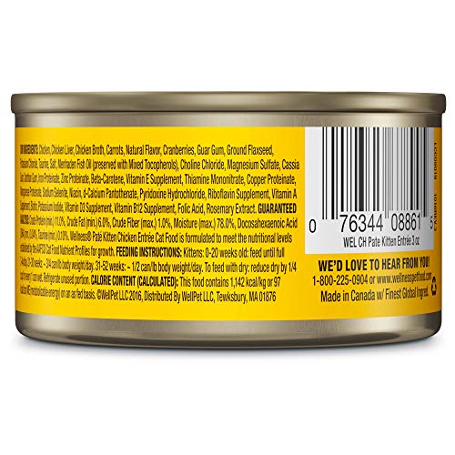 Wellness Natural Pet Food Natural Grain Free Wet Canned Cat Food,...