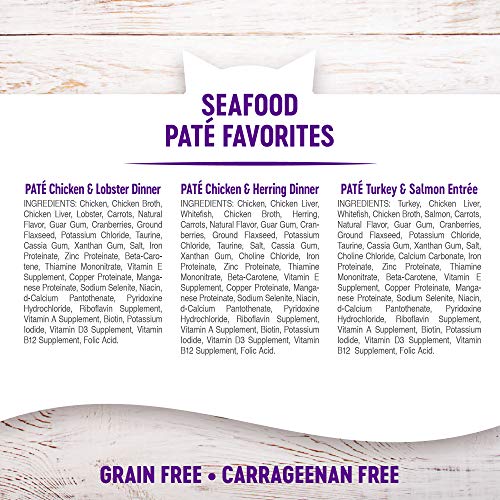 Wellness Seafood Pate Favorites Variety Pack, 3 oz Pack of 24