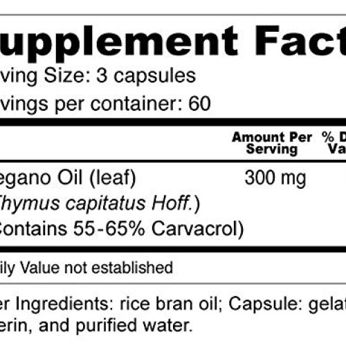 Oregano Oil Capsules - High Potency Wild Oregano Oil 55-65% Carva...