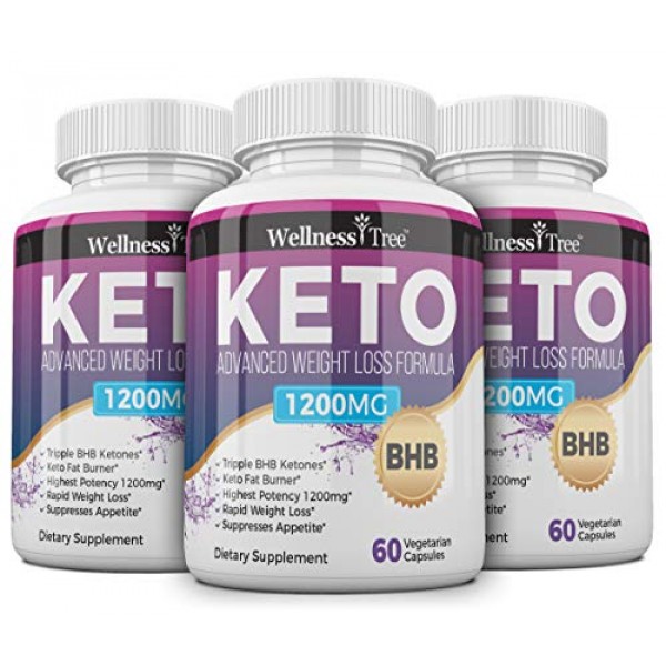 3 Pack Keto Diet Pills - Max Strength 1200mg Utilize Fat for En...