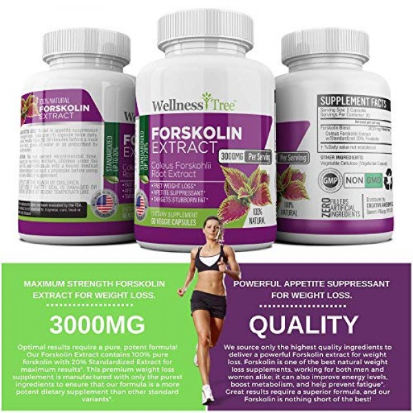 Pure Forskolin 3000mg Max Strength - Forskolin Extract for Weight...