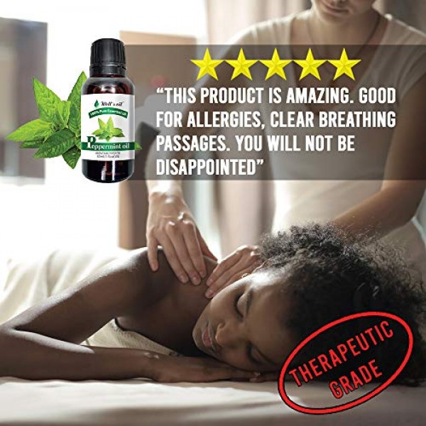 Wells 100% Pure Peppermint Essential Oil 1oz30ml Therapeutic G...