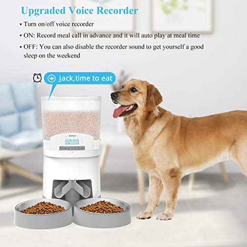 WellToBe 7L Automatic Cat Feeder for Two Animals,Pet Feeder Dog F...