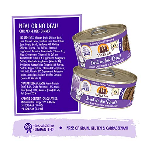 Weruva Classic Cat Paté, Meal or No Deal! with Chicken & Beef, 3o...