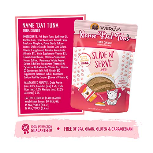 Weruva Slide N Serve Paté Wet Cat Food, Name Dat Tuna Tuna Dinn...