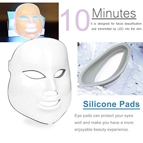 Led Face Mask, 7 Colors Led Light Photon Therapy Mask Beauty Proa...