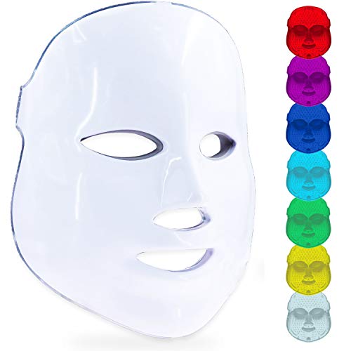 Led Face Mask, 7 Colors Led Light Photon Therapy Mask Beauty Proa...