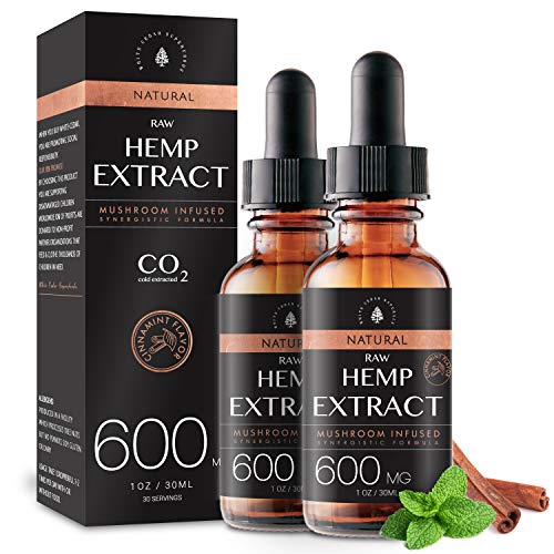 2-Pack Organic Raw Hemp Oil - 600MG - Cinnamint Flavor - Enhanc...
