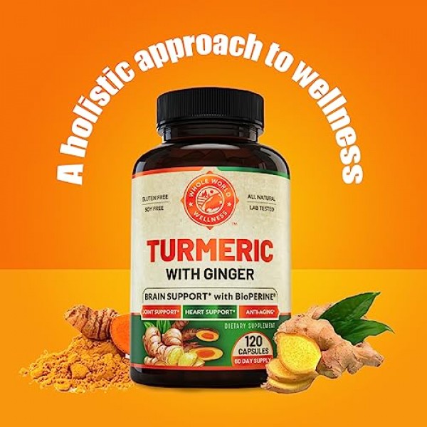 Turmeric Curcumin with BioPerine & Ginger for Heart Health, Anti-...